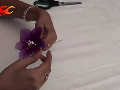 DIY How to make Stocking Flower -  JK Arts 006