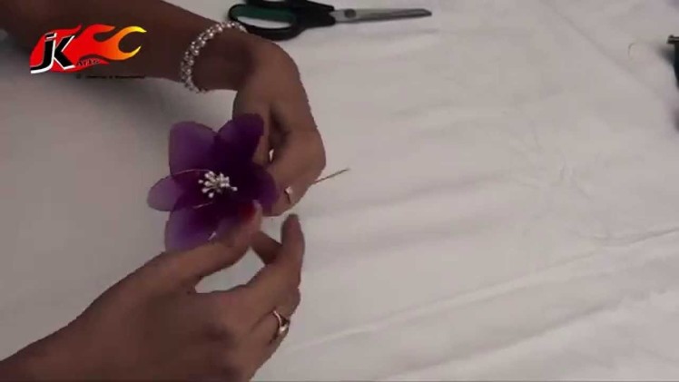 DIY How to make Stocking Flower -  JK Arts 006