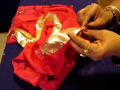 DIY: HOW TO SEW TRIM. LACE ON A SILK SAREE.