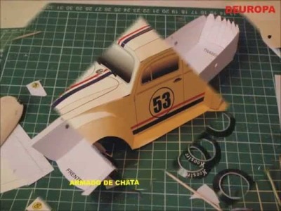 Herbie CUPIDO MOTORIZADO SPLIT WINDOW VW BUG papercraft.wmv