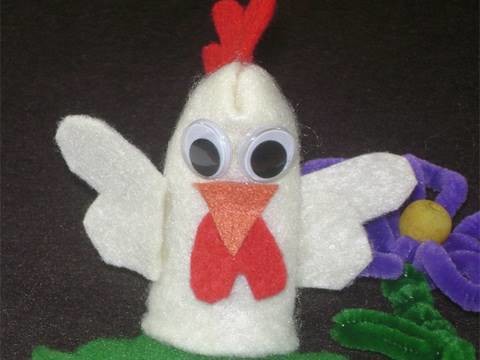 How make a finger puppet rooster - EP