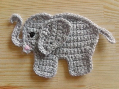 How to crochet an elephant application applique