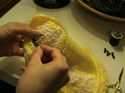 How to sew beads on your knit granny squares - Oodles of Poodles #12