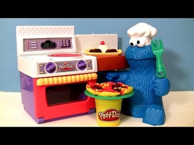 PLAY DOH Chef Cookie Monster Eats Letter Lunch Pizza From Meal Making Kitchen La Super Cucina