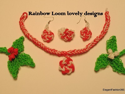 Rainbow Loom Necklace Matching set jewelry
