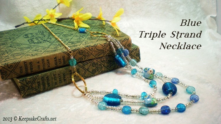 Wire Wrapped Rings Triple Strand Necklace - Video Tutorial