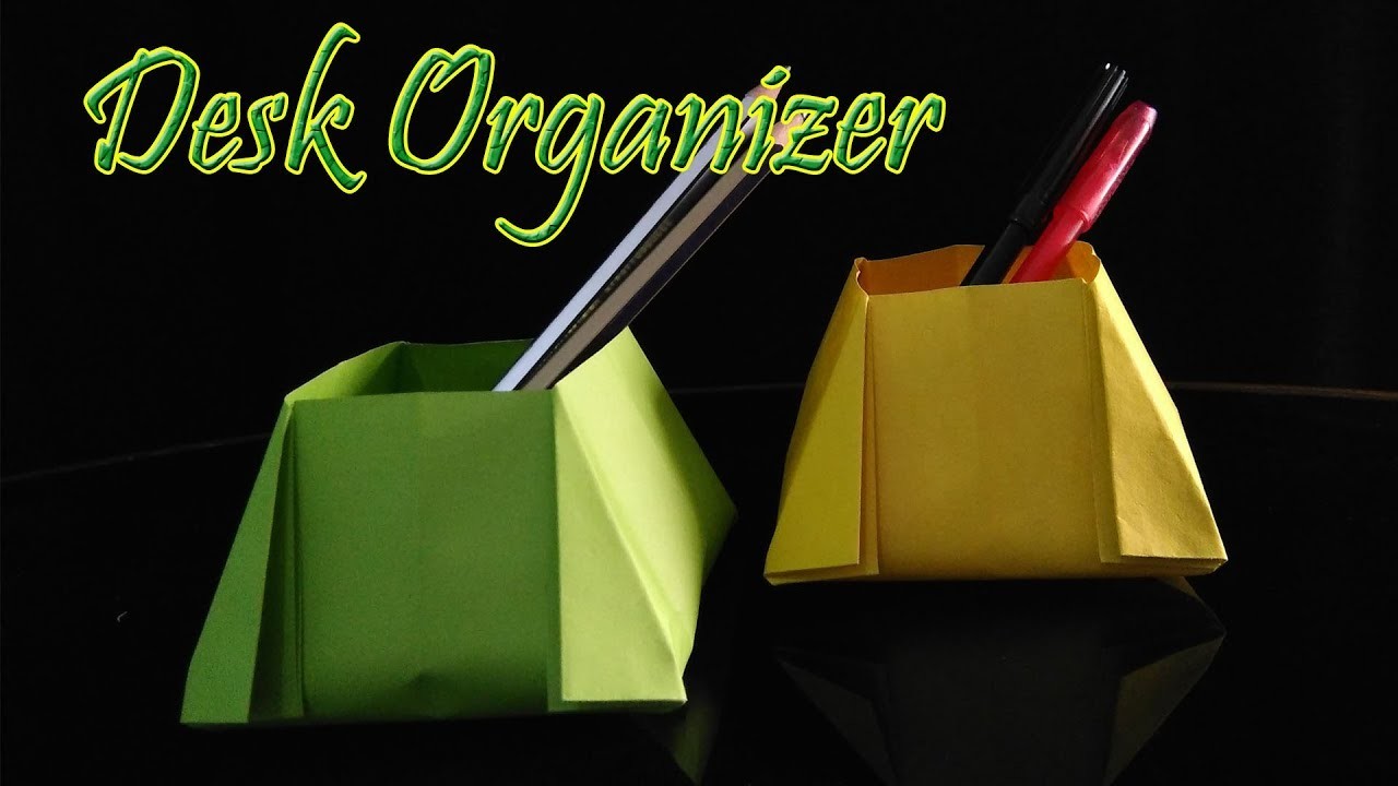 Desk organizer making video easy with a4 colour paper