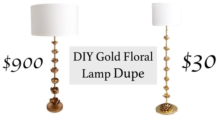 DIY Gold Floral Floor Lamp Dupe | Aziza Mohammad