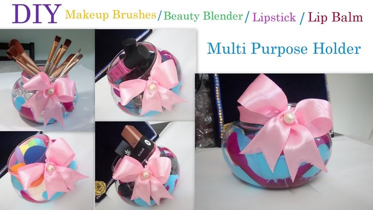 DIY Lipstick.Lip Balm.Beauty Blender.Makeup Brush Holder || Its makeover tym