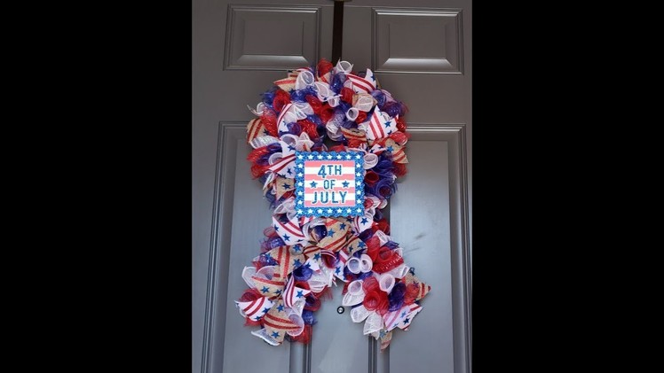 Diy ribbon shaped wreath for 4th of july