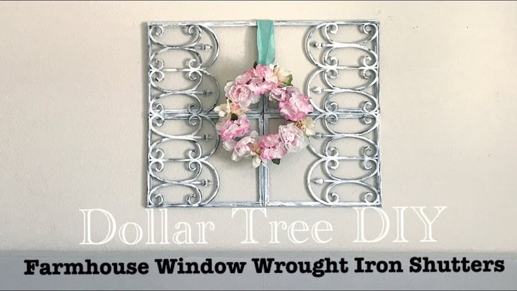 DOLLAR TREE DIY FAUX FARMHOUSE WINDOW WROUGHT IRON SHUTTERS Less than $12