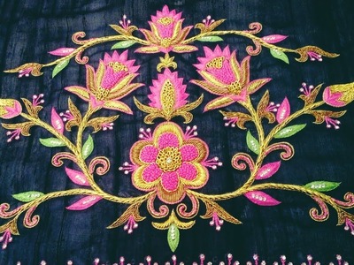 Maggam work blouse Hand embroidery.free design  paper.zari work ep:1