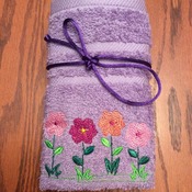 Travel Tote, Travel Roll, Toiletry Holder, Toothbrush/Toothpaste Holder - Embroidered Country Flowers - Handmade