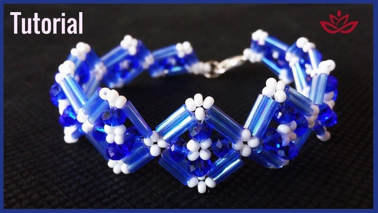 Crystals And Bugle Beads Bracelet - Tutorial