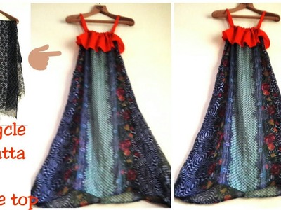 DIY: Convert Old Dupatta.Saree Into Long Dress.Kurti 
Hindi