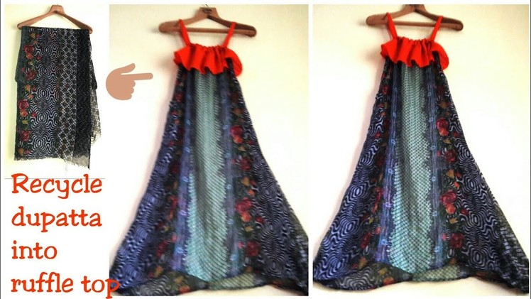 DIY: Convert Old Dupatta.Saree Into Long Dress.Kurti 
Hindi