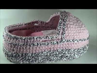 DIY crocheting baby-nest.Πλέκω με το βελονάκι καλαθούνα μωρού