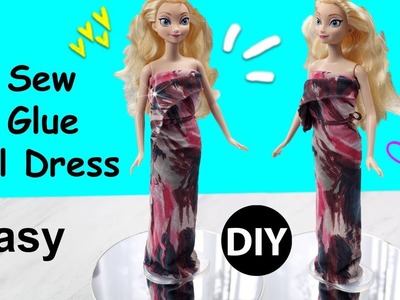 DIY Dress for Barbie Dolls.No Sew No Glue by Creative World