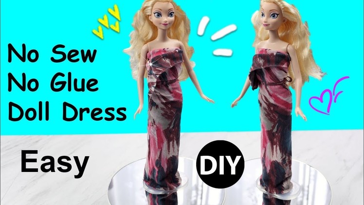 DIY Dress for Barbie Dolls.No Sew No Glue by Creative World