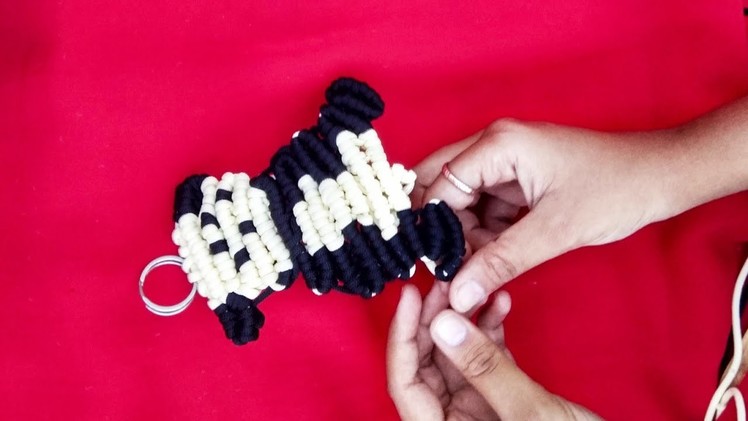 DIY Macrame " Panda " Keychain Tiutorial || Made With Waste Macrame ||Full Hd Part