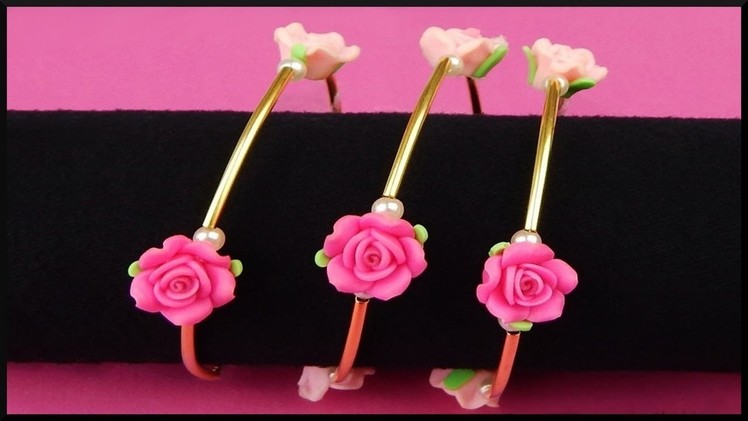 DIY | Memory Wire Clay Flower Bracelet | Jewelry | Blumen Perlen Armband mit Spiraldraht