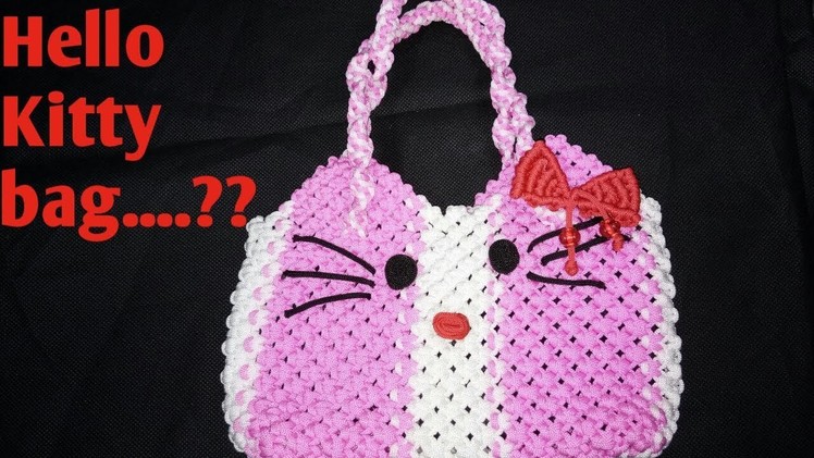 Easy diy#Hello kitty macrame mini bag