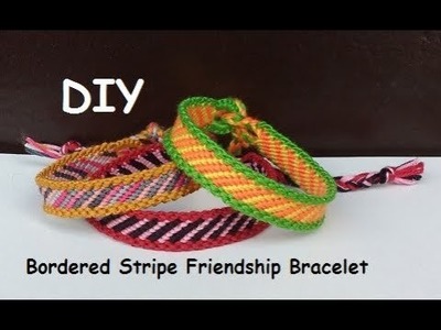 Friendship Bracelet: Bordered Diagonal Stripe Pattern Tutorial