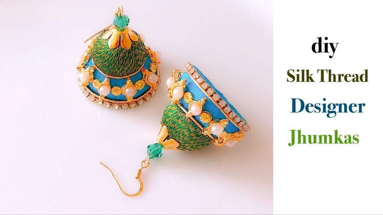 How Make Beautiful Silk Thread Earrings At Home | DIY | Silk Thread Jhumkas Making