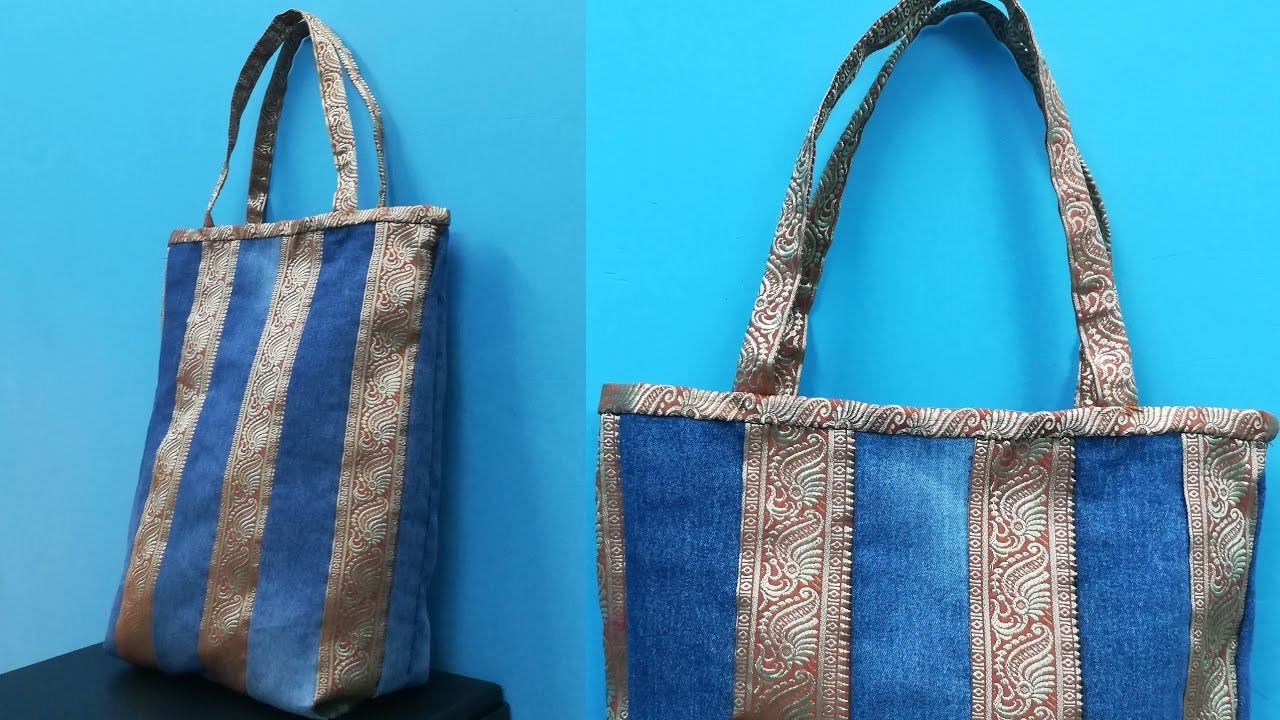 Old Jeans Reuse, Old Jeans Tote Bag, DIY Jeans Bag, Best Out of Waste