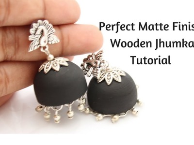 Perfect matte finish wooden jhumkka tutorial|Painting wooden jhumkka