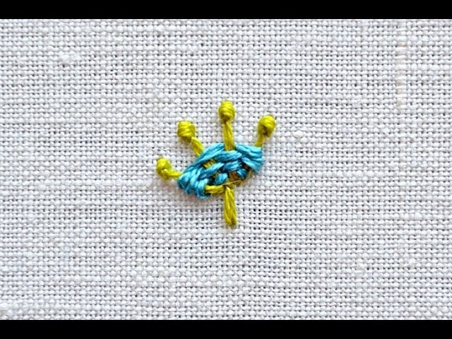 Pistil stitch woven flower embroidery tutorial