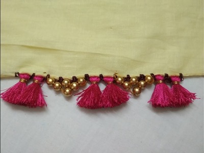 Quick and Simple Saree Kuchu Design with Variations in Beads