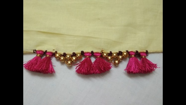 Quick and Simple Saree Kuchu Design with Variations in Beads