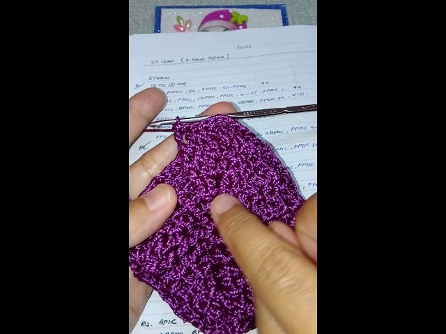 3D Leaf Crochet Bag Row6