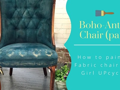 A boho Anthro painted fabric chair makeover
