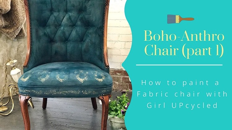 A boho Anthro painted fabric chair makeover