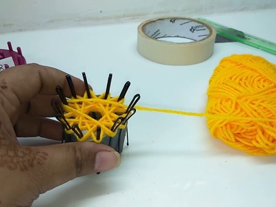 Amazing idea for making woolen flower stencil tool at home