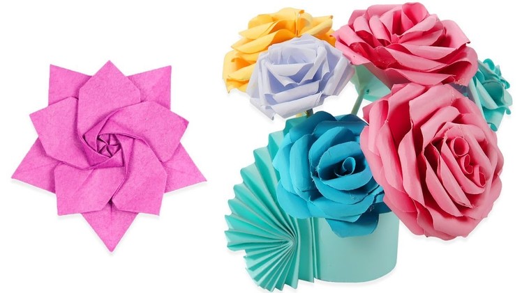 Best Paper Crafts | Easy Paper Flowers | DIY Flower Vases | 5-Minute Crafts TV