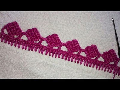 Crochet Dupatta Lace Pattern. New Look Lace Design.Crosia work lace pattern in hindi