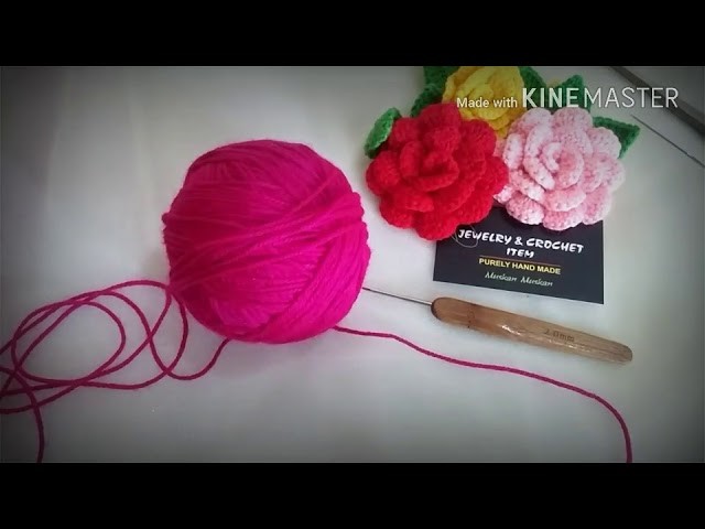 Crochet rose flower tutorial