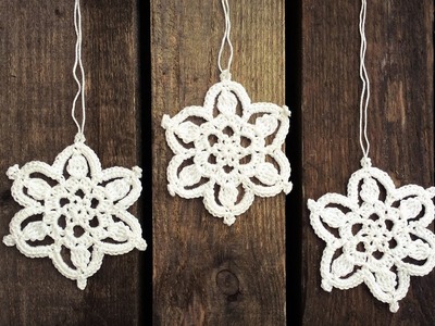 Crochet Snowflake Ornament Motif Tutorial