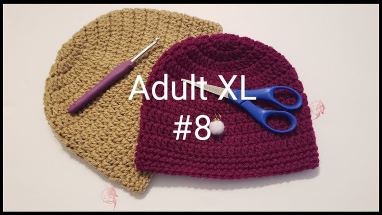Crochet Tutorial: Basic Hat - Adult XL. #8