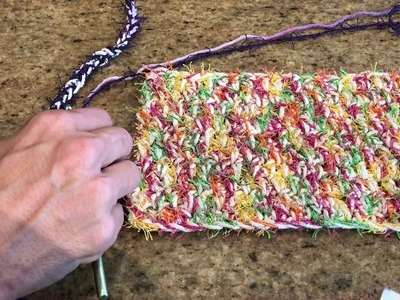 Crochet washcloth with scrubbie yarn