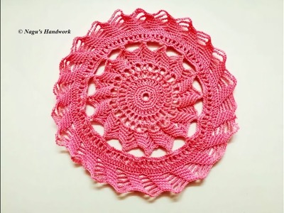 Crochet Waves Doily-Crochet Doily Placemat-Crochet Doily-Crochet Doily in Tamil