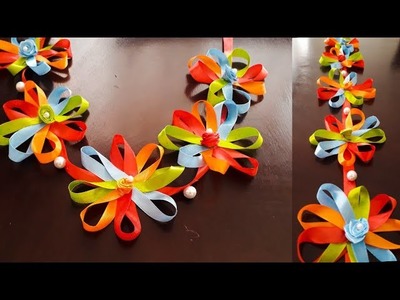 Diwali Decoration ideas |Unique Toran or Bandhanwar from Ribbons | Door hanging |Quicky Crafts