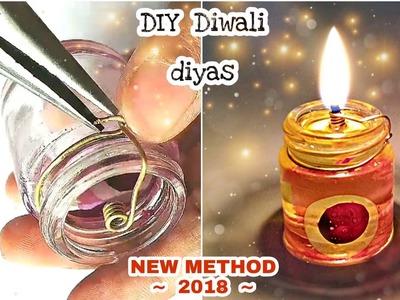 DIY Diwali diyas. lights with empty paint bottle | reuse fevicryl paint bottle