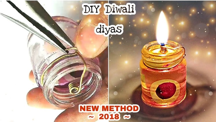DIY Diwali diyas. lights with empty paint bottle | reuse fevicryl paint bottle