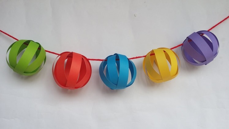DIY: Paper Ball!!! How to Make Paper Ball for Christmas Decoration!! X mas crafts!!!