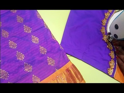 Double color silk saree model blouse. For diwali