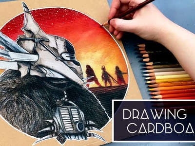 Drawing on Cardboard | Time Lapse Coloured Pencil Solo: A Star Wars Story Fanart